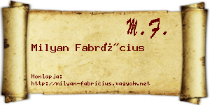 Milyan Fabrícius névjegykártya